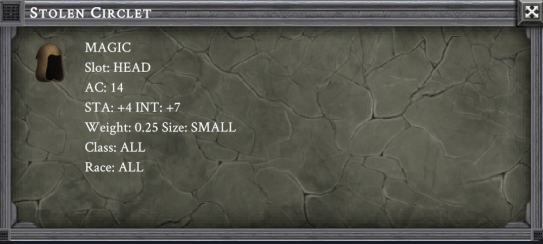 STOLEN CIRCLET item card
